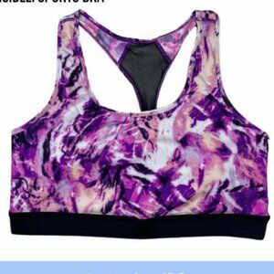 NEW LuLaRoe Rise Invincible Sports Bra S Wireless Black Pink Abstract Marble NWT